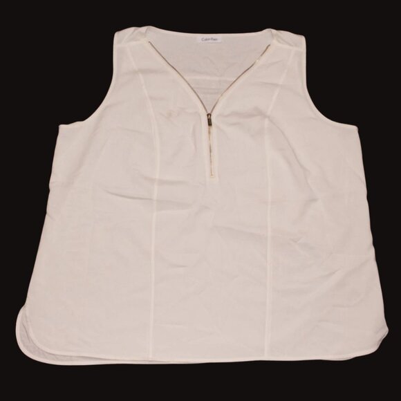 Calvin Klein Tops - Calvin Klein Women's Sleeveless White Shirt K5DA9884 NWT Size S